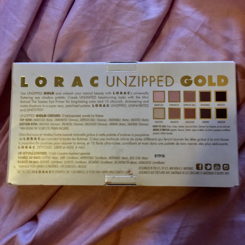✨NEW IN BOX✨ Lorac Unzipped Gold Palette - Picture 2 of 2